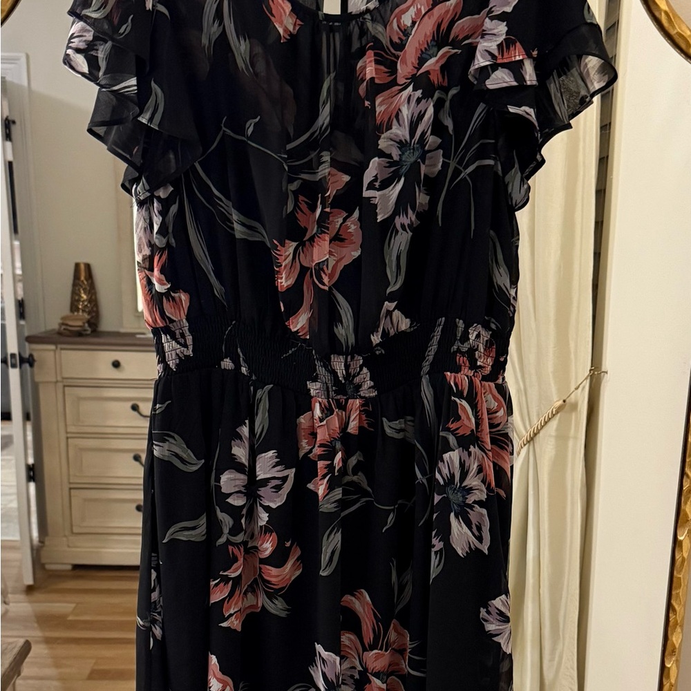 Floral Black Dress